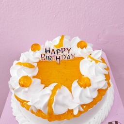 เค้กนมสดหน้าแยมส้มแต่งเยลลี่