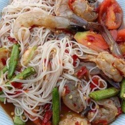 ตำข้าวปุ้นกุ้งสด