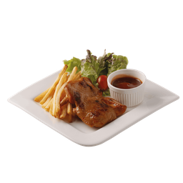 สเต็กไก่สไปซี่ และ เฟรนช์ฟรายส์  1 PC