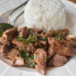 ข้าวราดกะเพราเครื่องใน