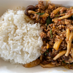 ข้าวกะเพราเห็ดออรินจิ