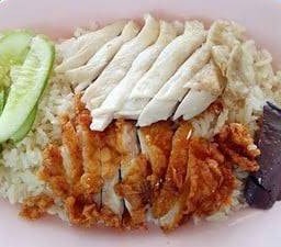 ข้าวมันไก่ต้ม+ไก่ทอด ธรรมดา
