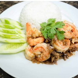 ข้าวกุ้งกระเทียม