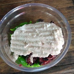 สามสหาย= ลอดช่อง+เหนียวดำ+เผือก