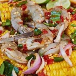 ยำกุ้งสดข้าวโพดปลาร้านนัวๆ