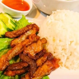 ข้าวเนื้อเค็มทอด