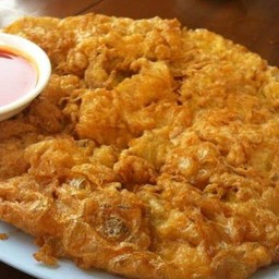 กับข้าวไข่เจียวหมูสับ ไข่ไก่ 2 ฟอง