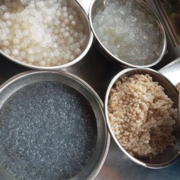 น้ำเต้าหู้งาดำ ใส่เครื่อง