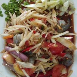 ตำกุ้งสด 5-6 ตัว