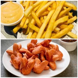 เฟรนฟราย+ไส้กรอกแดง