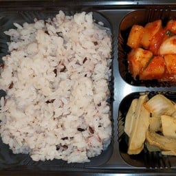 밥+김치+반찬1(rice+kimchi+1banchan)