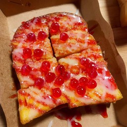 ปังปิ้งสตอเบอร์รี่+เยลลี่ราดนม