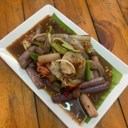 ตำสายบัวกุ้งสด