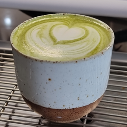 Hot matcha latte