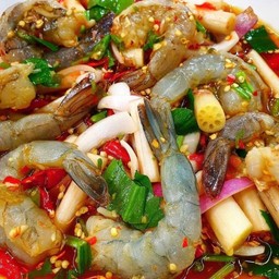 ยำกุ้งสด ไหลบัว