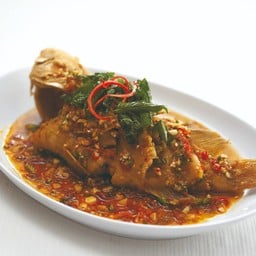 ปลาเก๋ากะเพรากรอบ