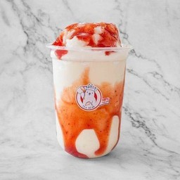 นมหมีปั่นสตรอเบอรี่ลาวา