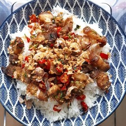 คั่วพริกเกลือราดข้าว[เลือกเนื้อสัตว์ได้ค่ะ]