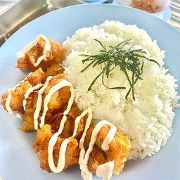 ข้าวไก่ทอด ซาวครีมหัวหอม