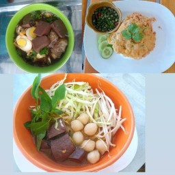 กระเพรากอหญ้า &ลูกชิ้นทอด&ลูกชิ้นยำ&ไข่เจียวทรงเครื่อง