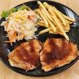 สเต็กหมูราดซอสเกาหลี