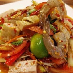 ส้มตำปลาร้ากุ้งสดหมูยอ