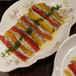 White anchovies and baguette
