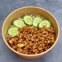 ข้าวไก่สับทอดกระเทียม