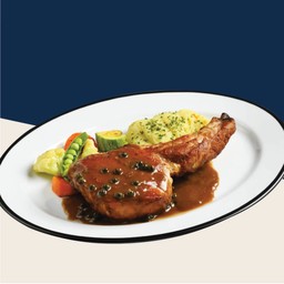 หมูพอร์คชอปย่างกับซอส