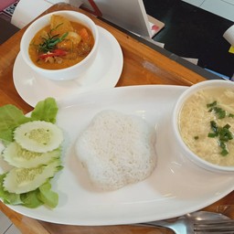 ชุดมัสมั่นหมู+เต้าหู้ไข่น้ำ