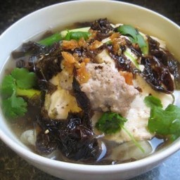 แกงจืดวุ้นเส้นสาหร่าย+หมูสับ