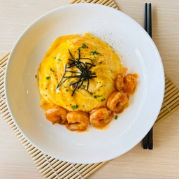 ข้าวญี่ปุ่นไข่ข้นกุ้งซอสหวาน