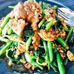 ราดหน้ายอดผัก ผัดซีอิ๊วหมูหมัก [พี.ซี.]