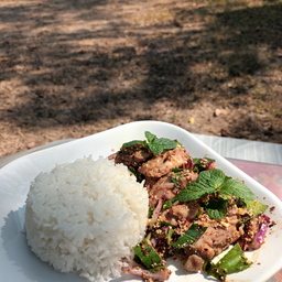 ข้าวไก่ย่างน้ำตก