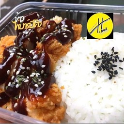 ข้าวไก่กรอบบาร์บีคิว