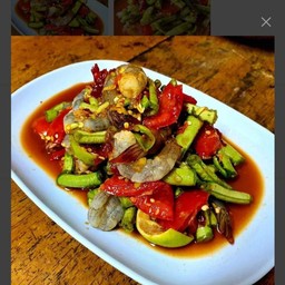 ตำถั่วกุ้งสด