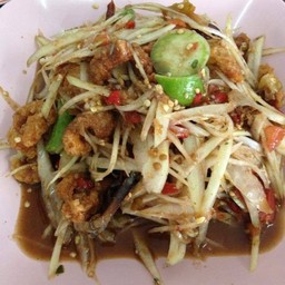 ตำปูปลาร้าแคปหมู