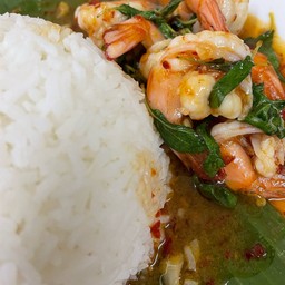 ข้าวกะเพรากุ้ง