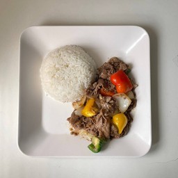 ข้าว+ผัดพริกไทยดำ