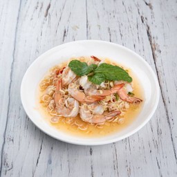 ยำตะไคร้กุ้งสด