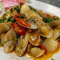 หอยลายผัดพริกเผา