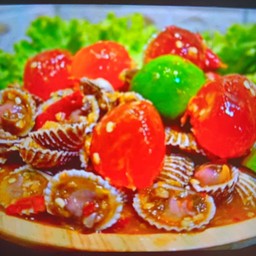 ตำไข่แดงเค็ม+ไข่เค็ม+หอยแครง