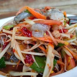 ส้มตำกุ้งสดใส่ปลาร้า