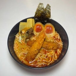 ราเมนต้มยำ กุ้งทอด