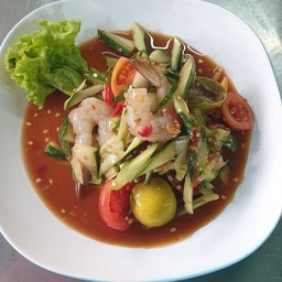 ตำแตงปูปลาร้ากุ้งสด