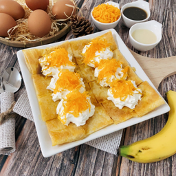 โรตีกล้วย-ไข่-วิปครีม-ฝอยทอง