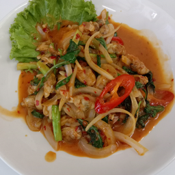 เมนูผัดน้ำพริกเผา(ราดข้าว)