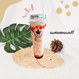 นมสดสตอเบอร์รี่เย็น