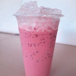 ชานมชมพู+บุกไข่มุก