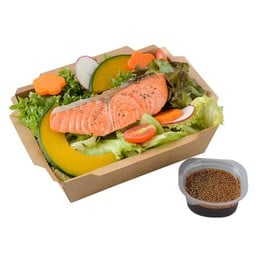 สลัดแซลมอนย่าง – น้ำสลัดงาใสยูซุ